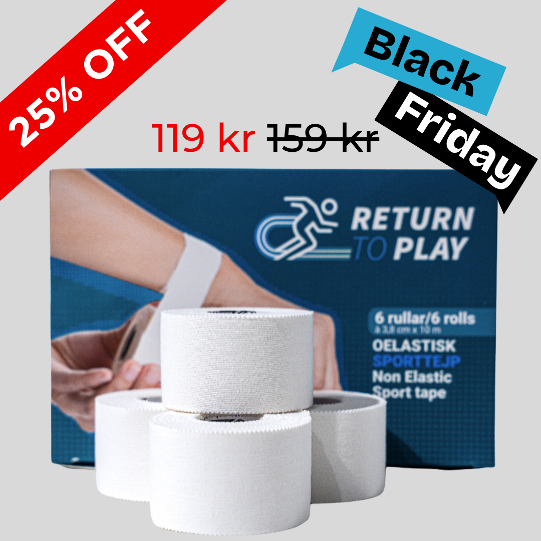 Return to Play Sporttejp Vit 6-pack 3,8 cm x 10 m