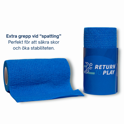 Return to Play Självhäftande Linda 12-pack 10 cm x 4,5 m (Blå)