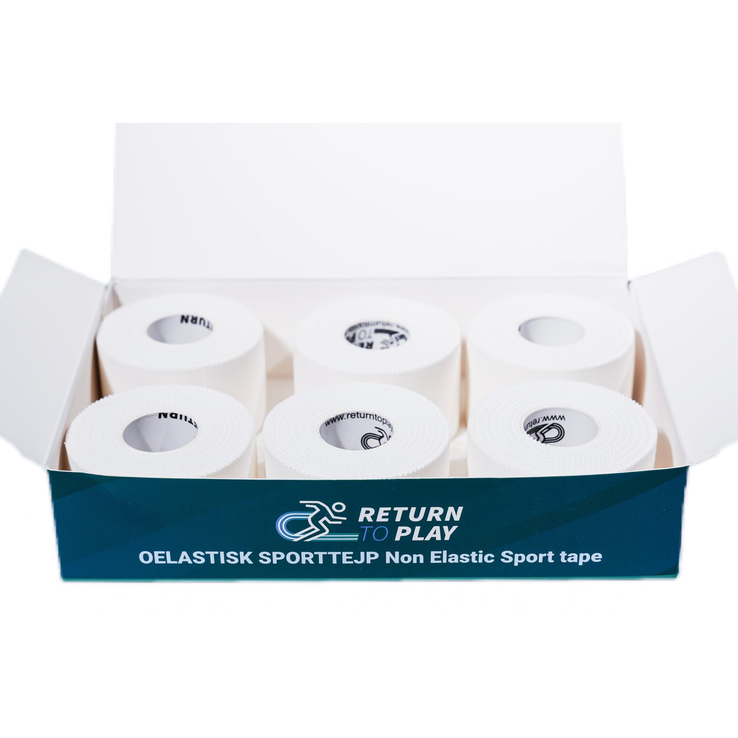 Return to Play Sporttejp Vit 6-pack 3,8 cm x 10 m